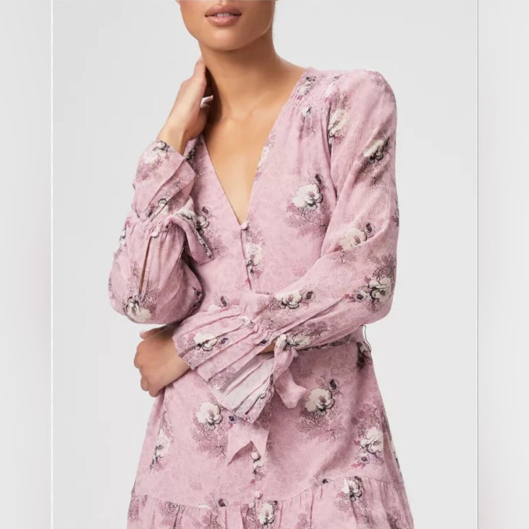 Paige Carmela Dress - Sunrise Pink Multi Nwt Size Xs